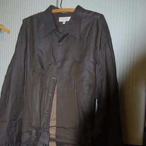 MEN'S 100% COTTEN LONG SLEEVE PULLOVER SHIRT, BROWN TONES